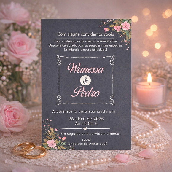 Convite Digital Casamento Civil - Digital Interativo