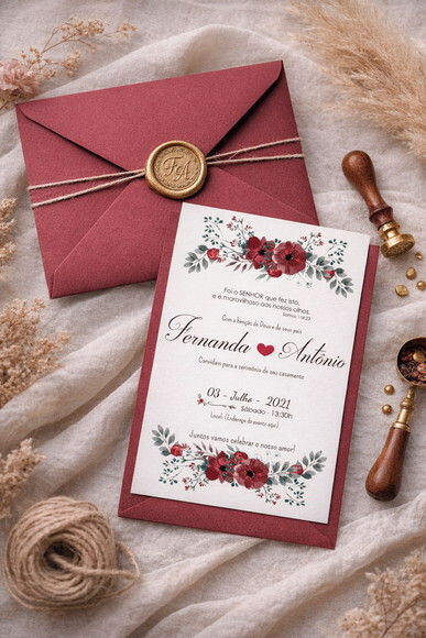 Convite Digital Casamento Marsala