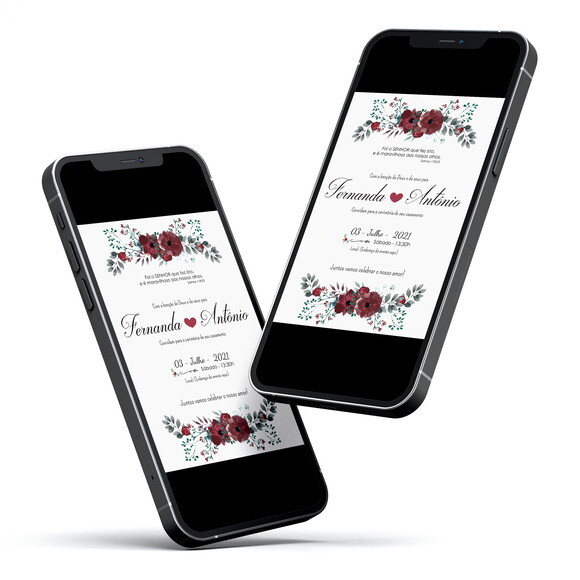 Convite Digital Casamento Marsala