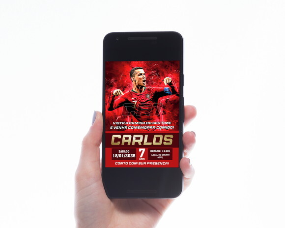 Convite Digital Cristiano Ronaldo Cr7 Futebol