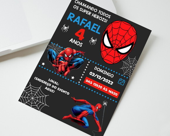 Convite Digital Homem Aranha