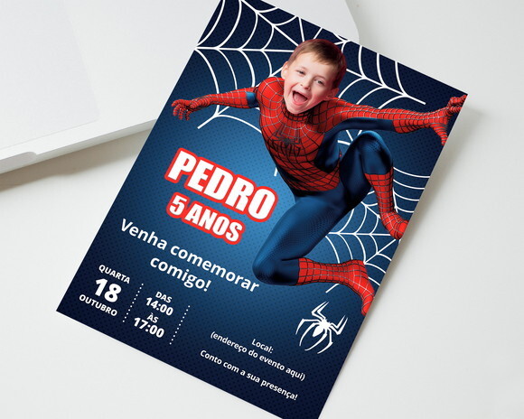 Convite Digital Homem Aranha com Foto