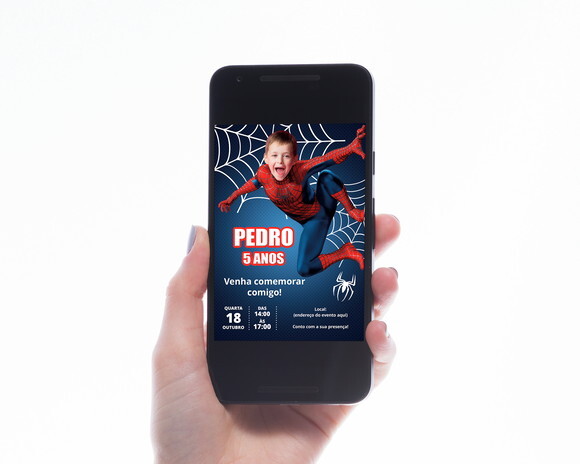 Convite Digital Homem Aranha com Foto