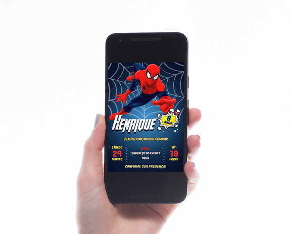 Convite Digital Homem Aranha p/ Whatsapp