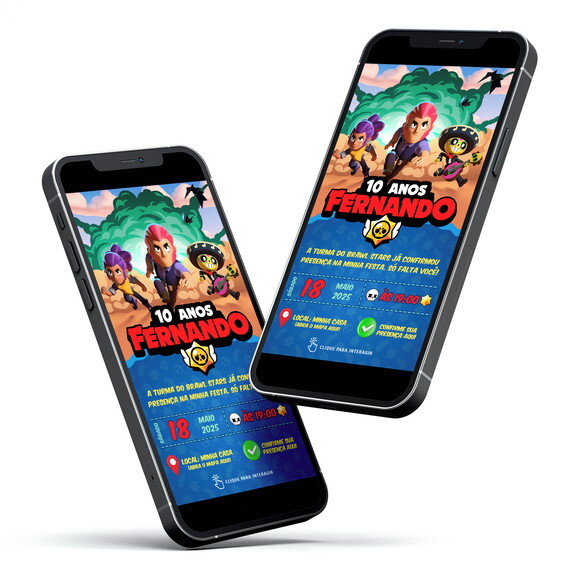 Convite Digital Interativo Brawl Stars
