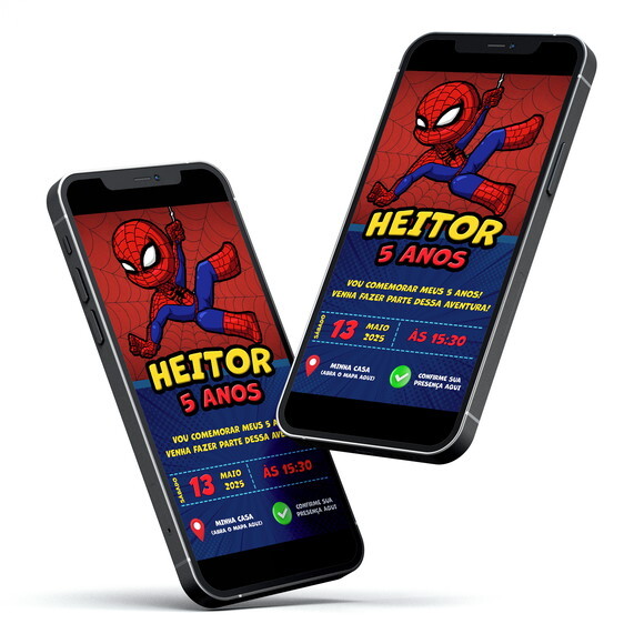 Convite Digital Interativo Homem Aranha