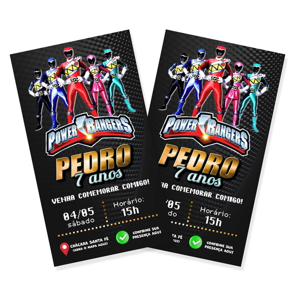 Convite Digital Interativo Power Rangers