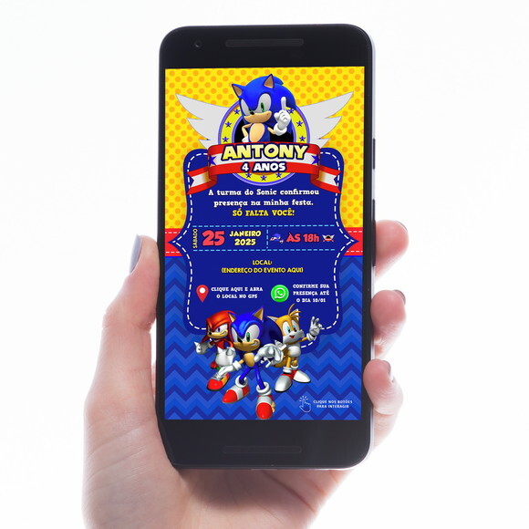 Convite Digital Interativo Sonic
