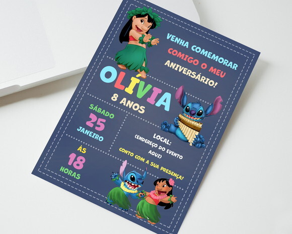 Convite Digital Lilo e Stitch