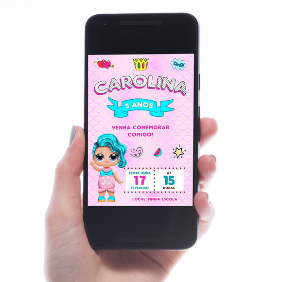 Convite Digital Lol Surprise - Sereia