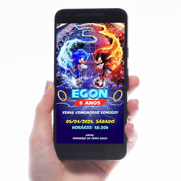 Convite Digital Sonic 3