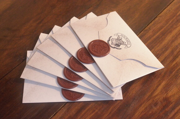 Envelope Hogwarts Harry Potter + Lacre de Cera p/ Decoração