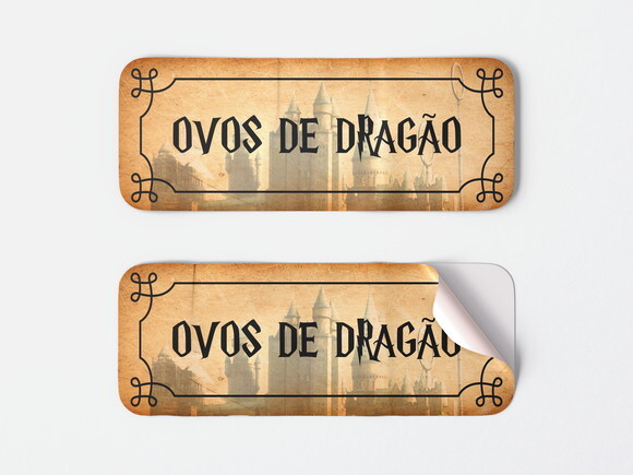 Rótulo Adesivo Ovos de Dragão Harry Potter