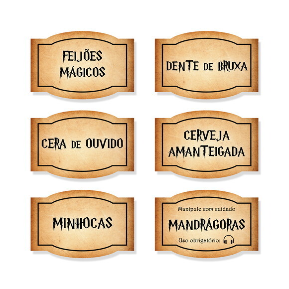 Rótulo Adesivo Poções Garrafinha Harry Potter