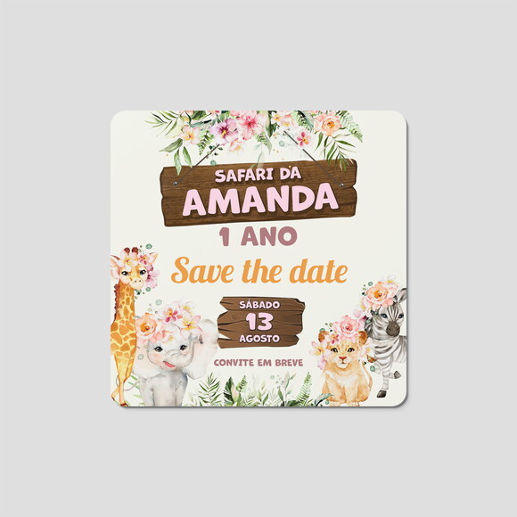 Save The Date Digital Safari Menina