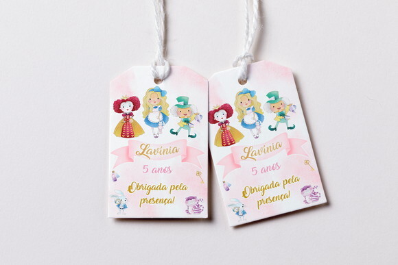 Tag Agradecimento Alice no País das Maravilhas