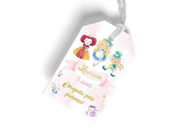 Tag Agradecimento Alice no País das Maravilhas