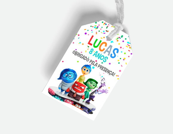 Tag Agradecimento Divertida Mente