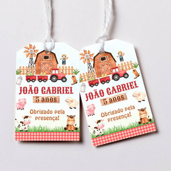 Tag Agradecimento Fazendinha