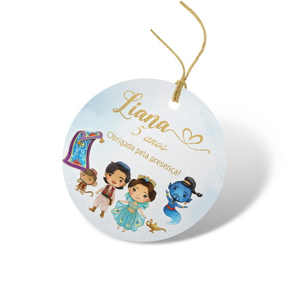 Tag Agradecimento Jasmine e Aladdin