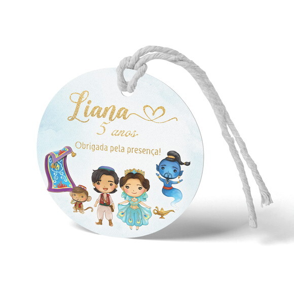 Tag Agradecimento Jasmine e Aladdin