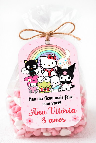 Tag Agradecimento Turma da Hello Kitty - 5x7cm