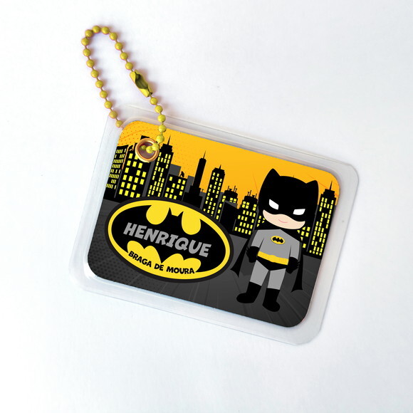 Tag de Identificação Batman para Mochila Escolar