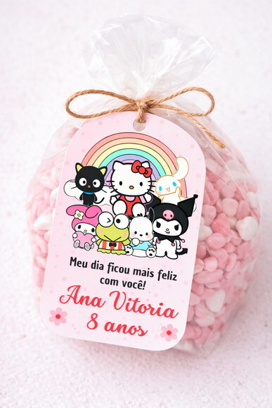 Tag Agradecimento Turma da Hello Kitty - 5x7cm