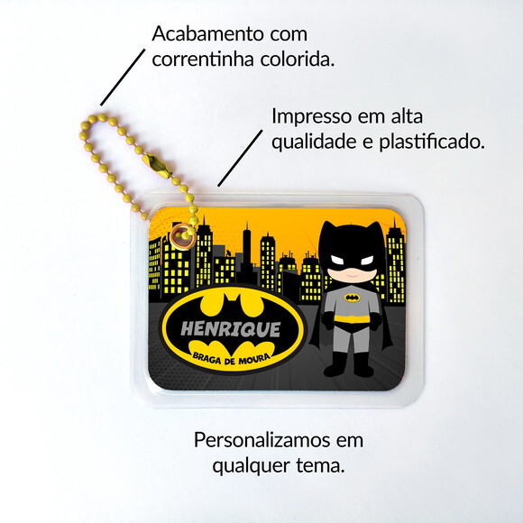 Tag Identificação Patrulha Canina para Mochila Escolar