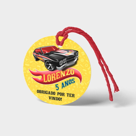 Tag Redonda Hot Wheels