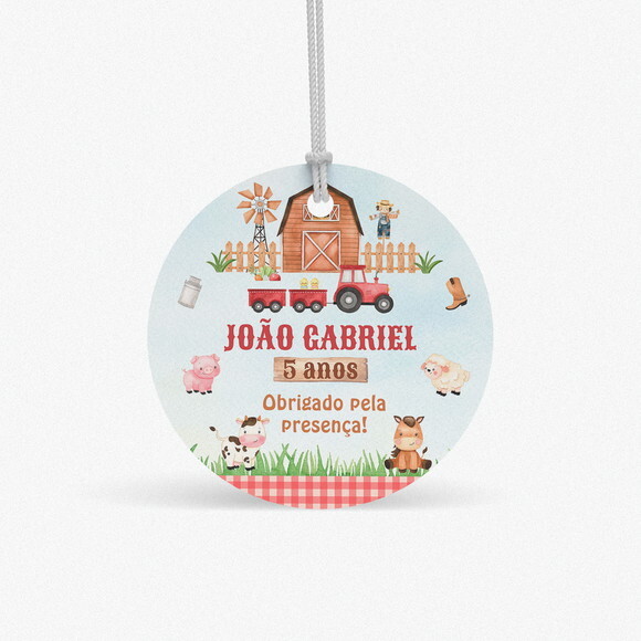 Tag Redonda Fazendinha -5cm