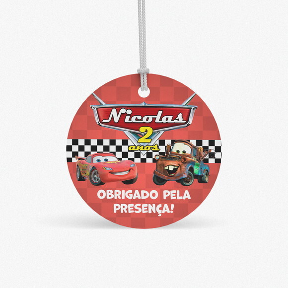 Tag Redonda Mcqueen Carros