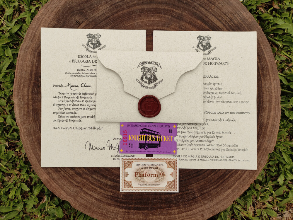 Carta Hogwarts Harry Potter - Personalizada com Nome e Endereço
