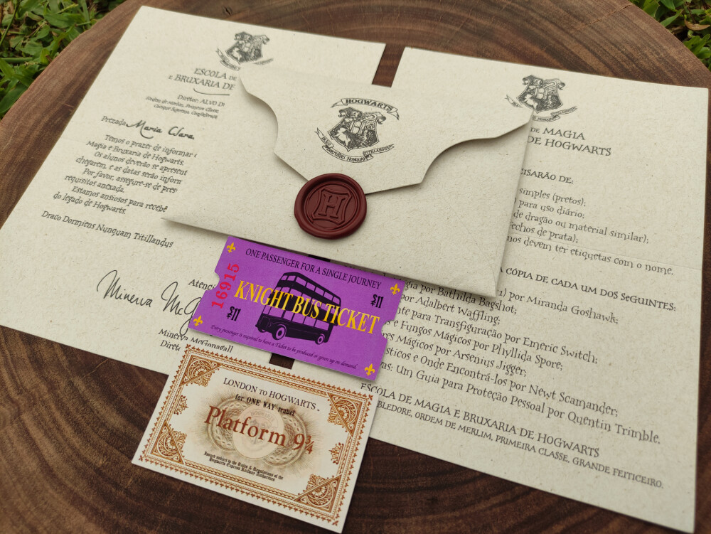 Carta Hogwarts Harry Potter - Personalizada com Nome e Endereço