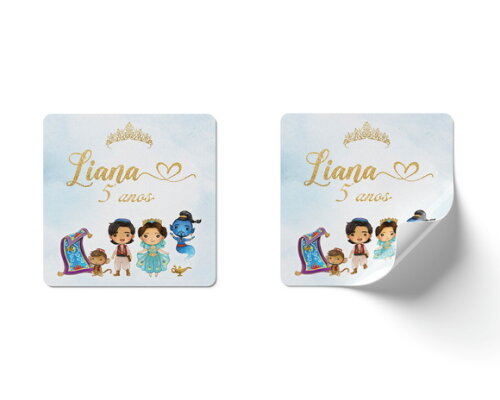 Adesivo Personalizado Jasmine e Aladdin