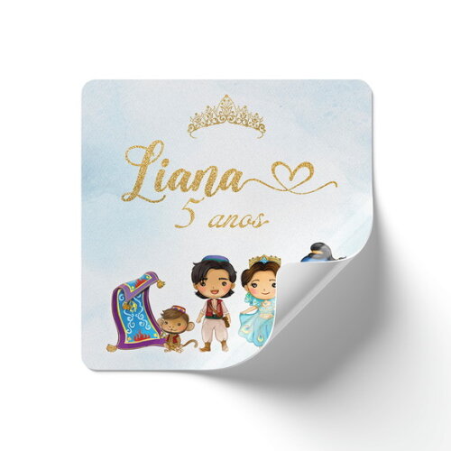Adesivo Personalizado Jasmine e Aladdin