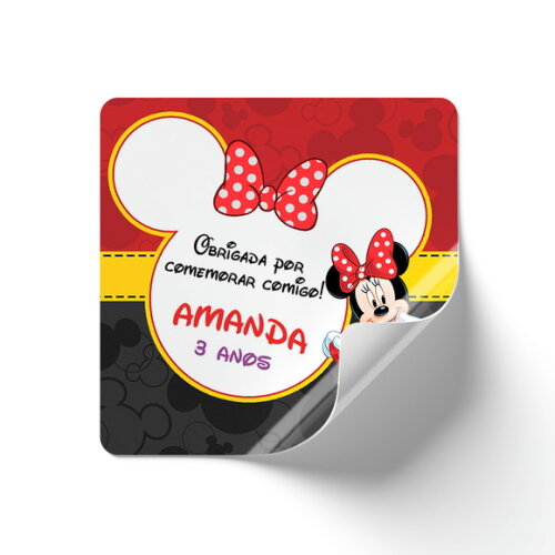 Adesivo Quadrado Minnie