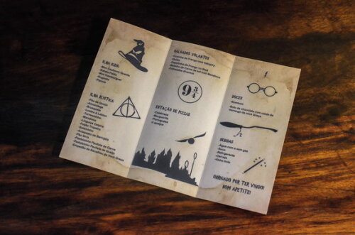 Cardápio Harry Potter