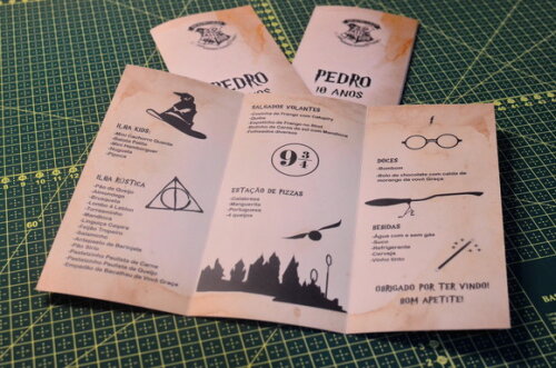 Cardápio Harry Potter