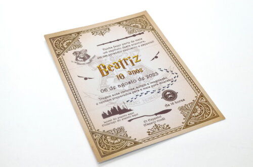 Convite Carta Harry Potter
