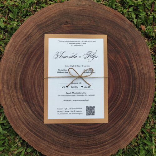 Convite de Casamento Rustico