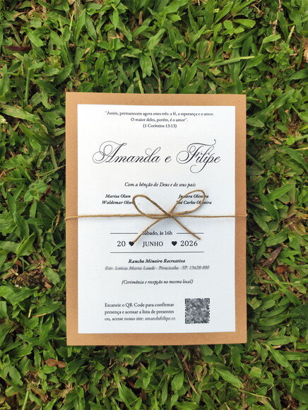 Convite de Casamento Rustico