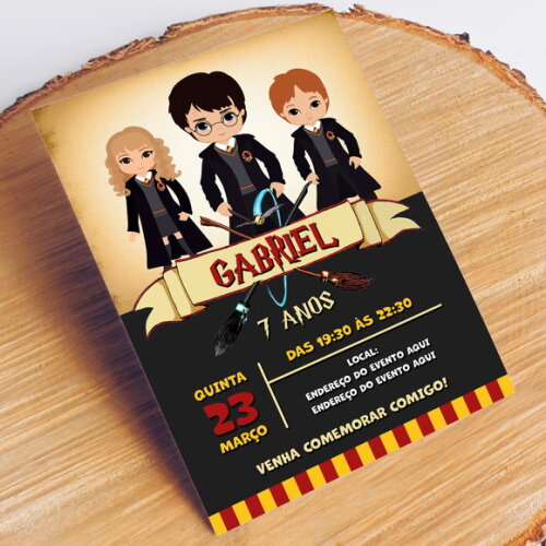 Convite Digital Aniversário Harry Potter