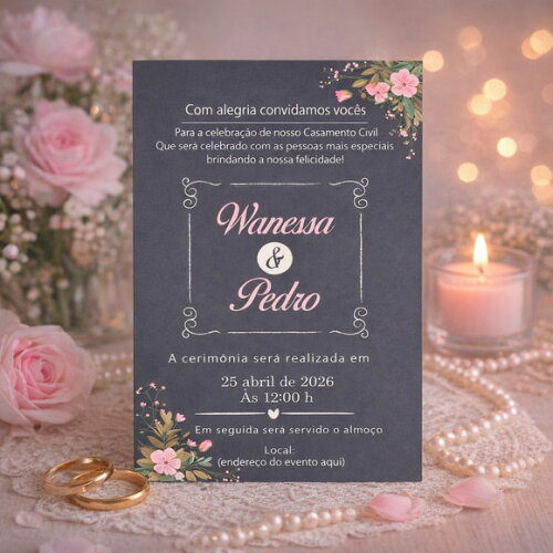 Convite Digital Casamento Civil - Digital Interativo