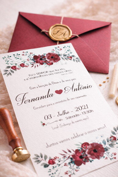 Convite Digital Casamento Marsala
