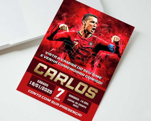 Convite Digital Cristiano Ronaldo Cr7 Futebol