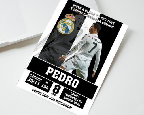 Convite Digital Cristiano Ronaldo Cr7 Real Madrid