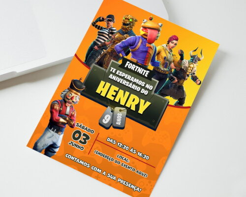 Convite Digital Fortnite