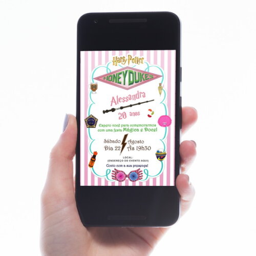 Convite Digital Harry Potter - Honey Dukes