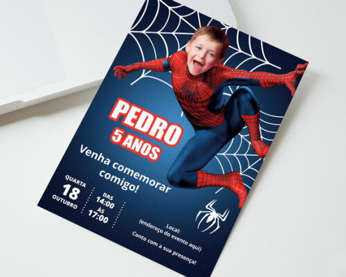 Convite Digital Homem Aranha com Foto